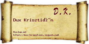 Dux Krisztián névjegykártya